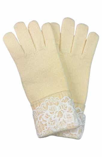 Lace Applique Knit Gloves