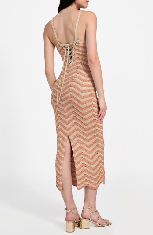 Guess Vera Chevron Knit Dress In Brown