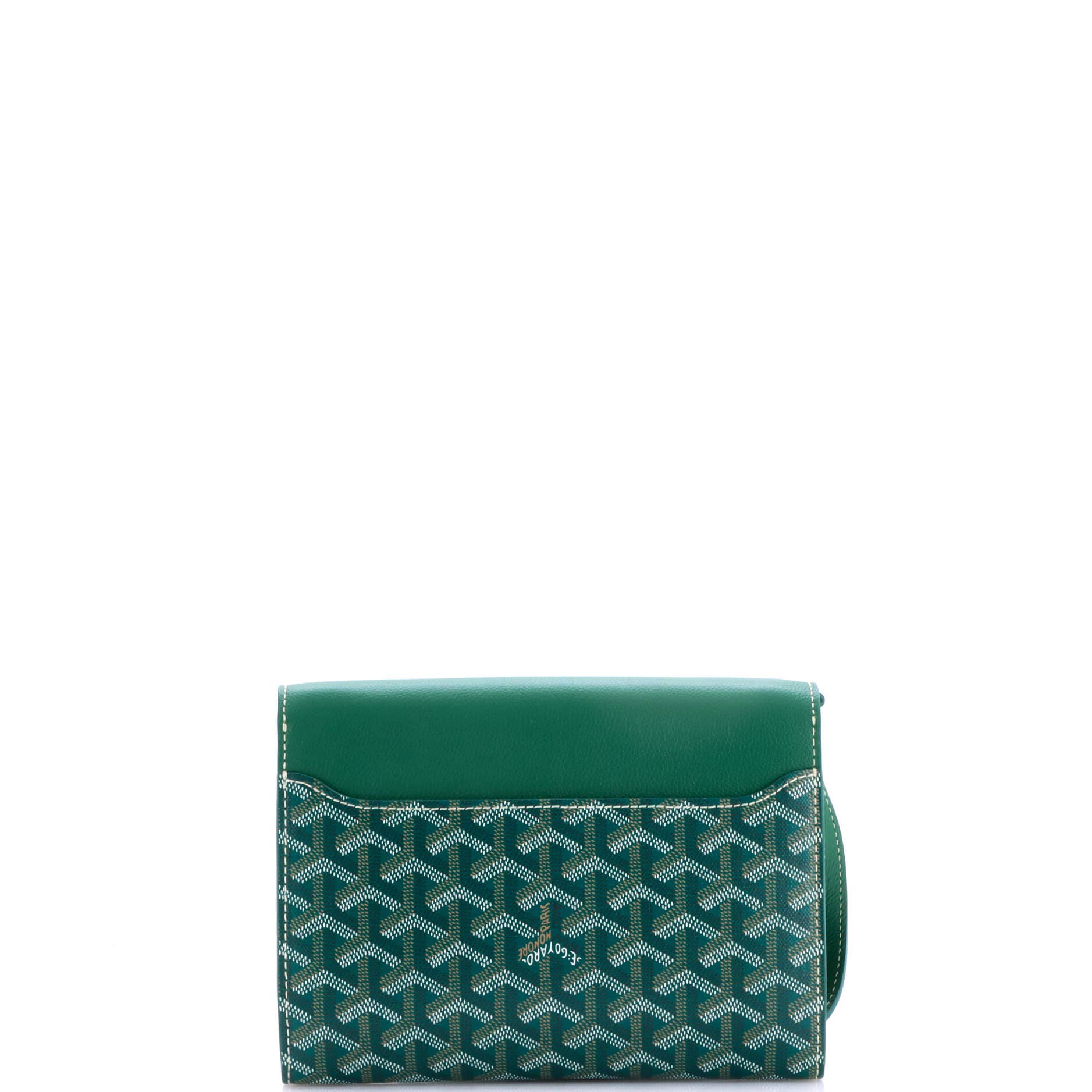 Pre-Owned Goyard Chypre Wallet on Strap Coated Canvas with Leather, Alternate, color, Green
