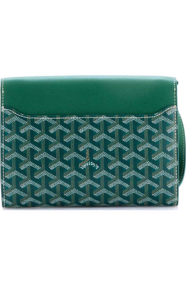 Pre-Owned Goyard Chypre Wallet on Strap Coated Canvas with Leather, Alternate, color, Green