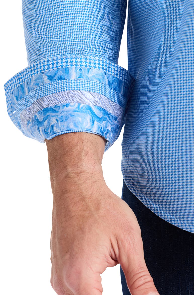 Kenmare Long Sleeve Stretch Cotton Button-Up Shirt, Alternate, color, BLUE