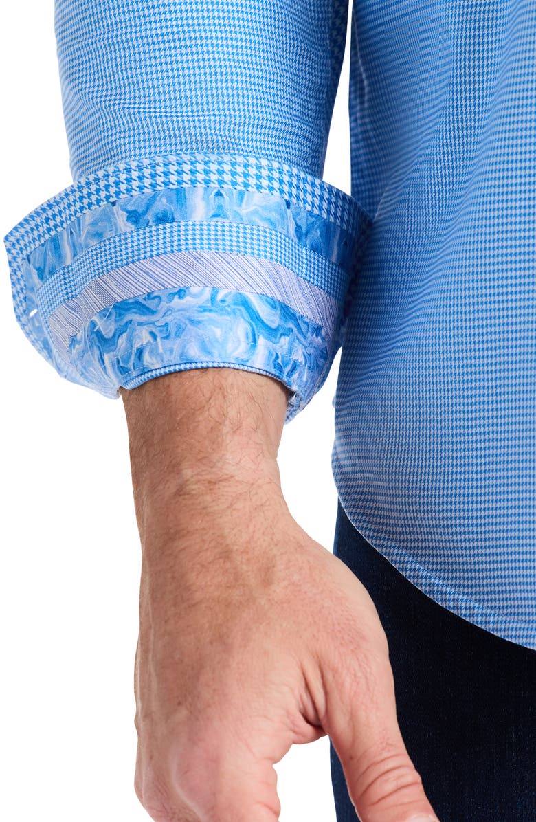 Robert Graham Kenmare Long Sleeve Stretch Cotton Button-Up Shirt, Alternate, color, Blue