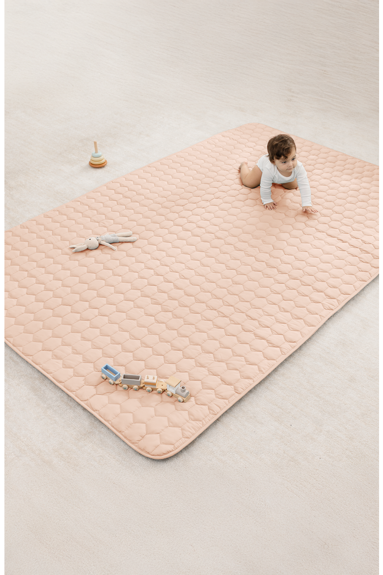 Premium Play Mat with Non-Slip Bottom, Rectangle, Alternate, color, Blush