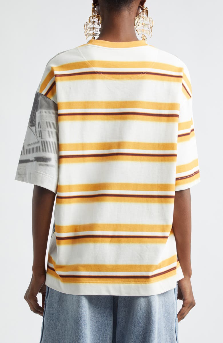 Zimmermann Alchemy Oversize Embroidered Cotton Graphic T-Shirt, Alternate, color, Golden Stripe