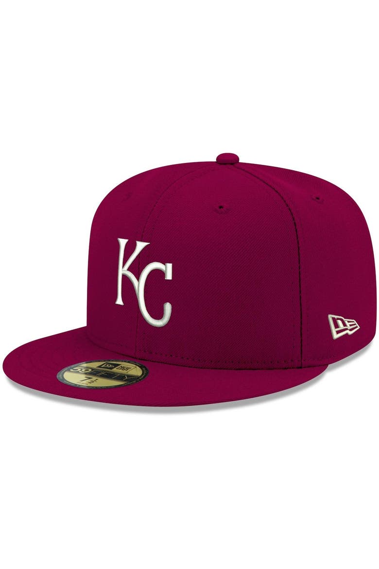 Men's New Era Cardinal Kansas City Royals White Logo 59FIFTY Fitted Hat, Main, color, Cardinal