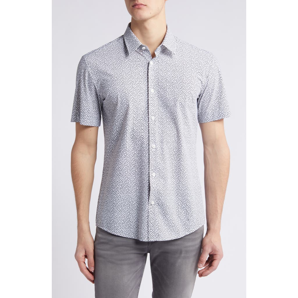 Hugo Boss Boss Roan Floral Short Sleeve Stretch Button-up Shirt