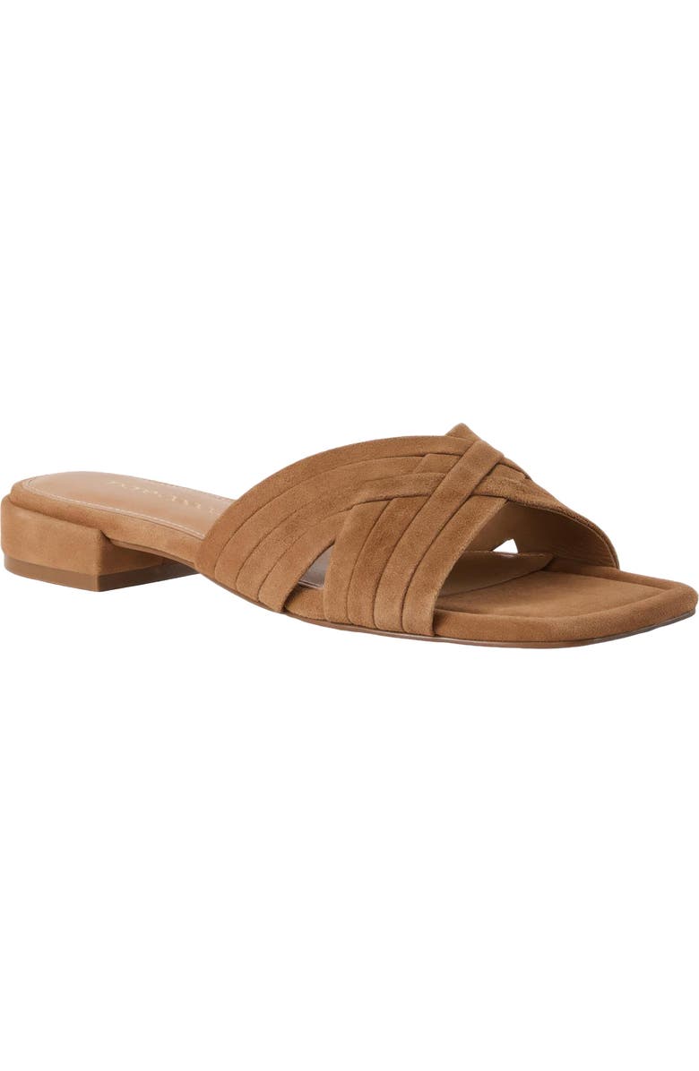 André Assous Jordan Slide Sandal, Main, color, Camel Suede