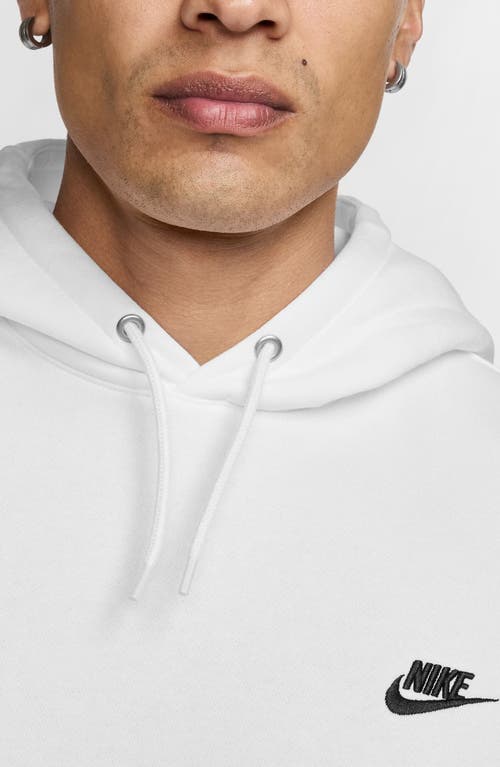Nike Club Fleece Pullover Hoodie In White