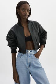 LAMARQUE EVELIN | Faux Leather Cropped Bomber