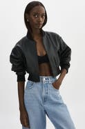 LAMARQUE EVELIN | Faux Leather Cropped Bomber