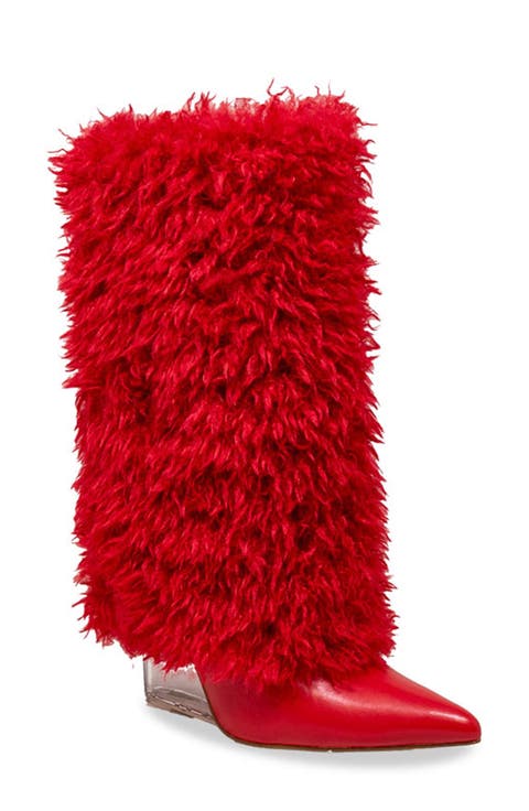 Megham Faux Fur Wedge Heel Bootie (Women)