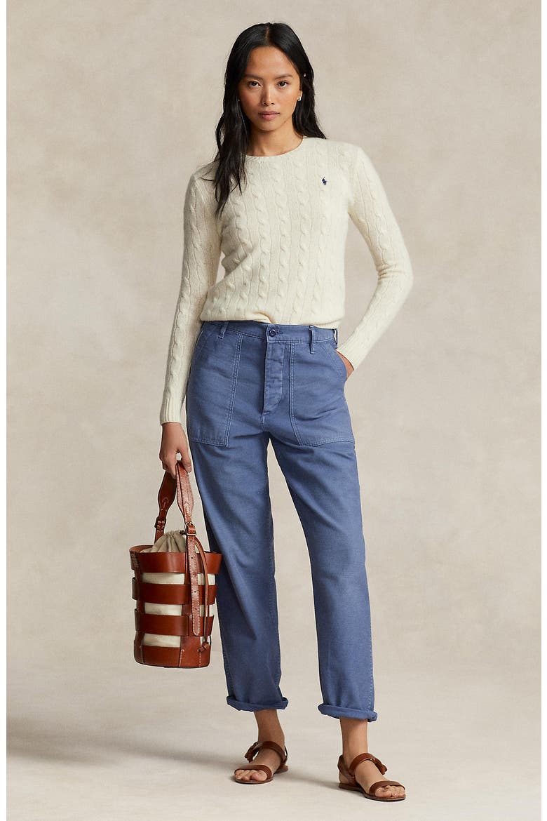 Julianna Cable Stitch Wool & Cashmere Sweater, Alternate, color, AUTHENTIC CREAM