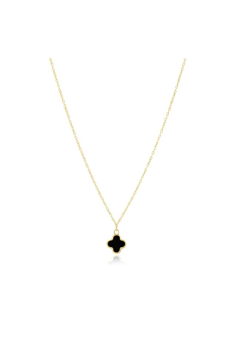 Mini Onyx Single Clover Necklace, Main, color, Onyx