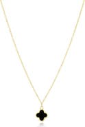 The Lovery Fine Jewelry Mini Onyx Single Clover Necklace