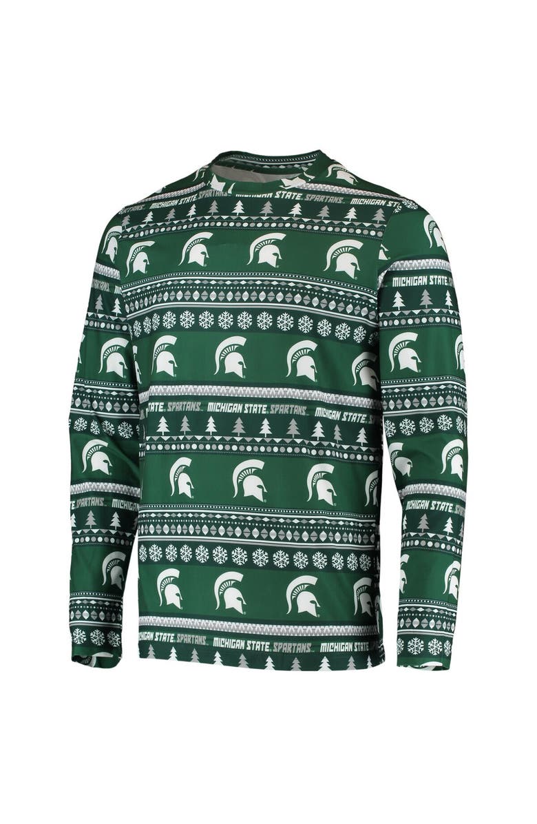 CONCEPTS SPORT Men's Concepts Sport Green Michigan State Spartans Ugly Sweater Knit Long Sleeve Top and Pant Set, Alternate, color, Green