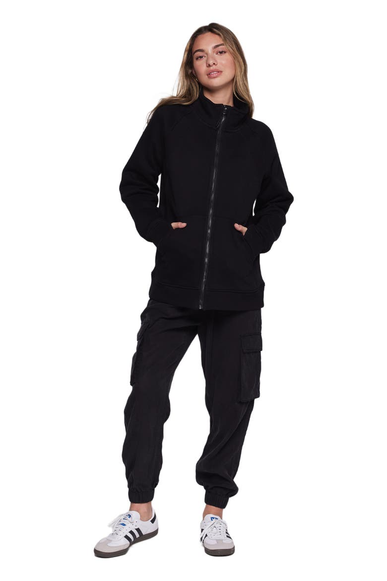 Effortless Fleece Oversized Jacket, Alternate, color, Black
