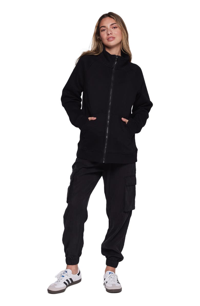 Rebody Active Effortless Fleece Oversized Jacket, Alternate, color, Black