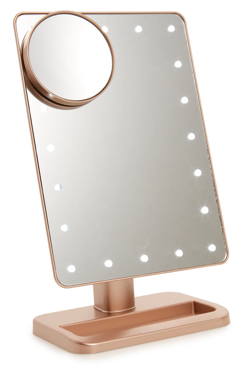 Touch XL Dimmable LED Makeup Mirror with Removable 5x Mirror, Main, color, ROSE GOLD