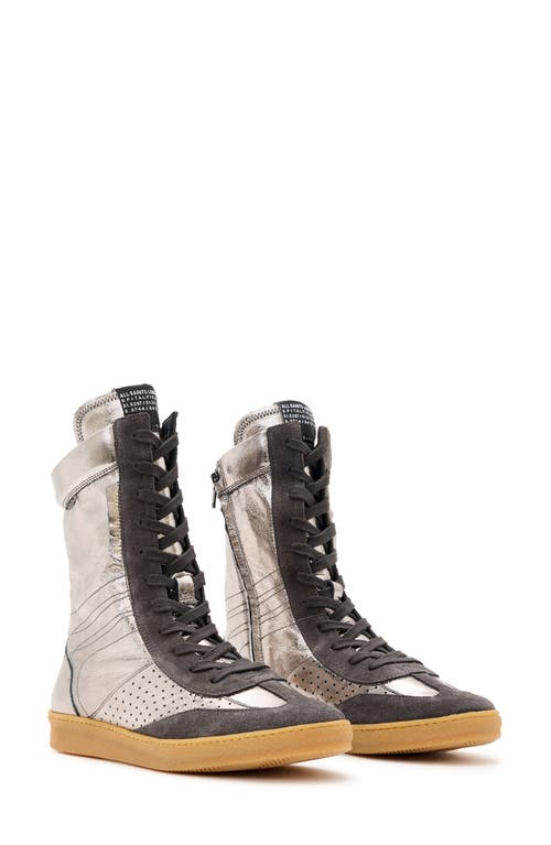 Allsaints Louise High Top Sneaker In Gunmetal Grey