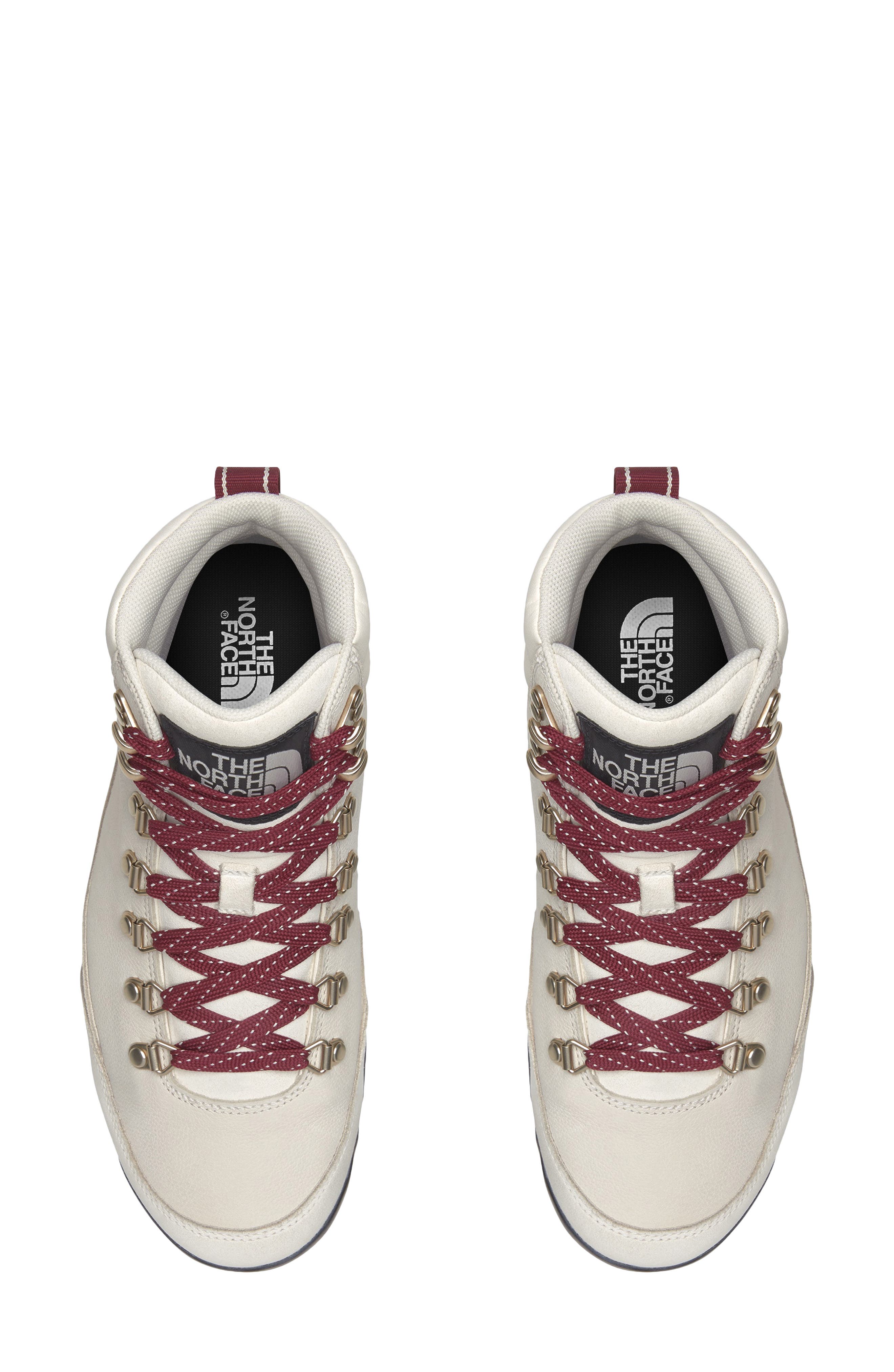 The North Face Back to Berkeley IV Leather Waterproof Hiking Boot, Alternate, color, White Dune/ Tnf Black