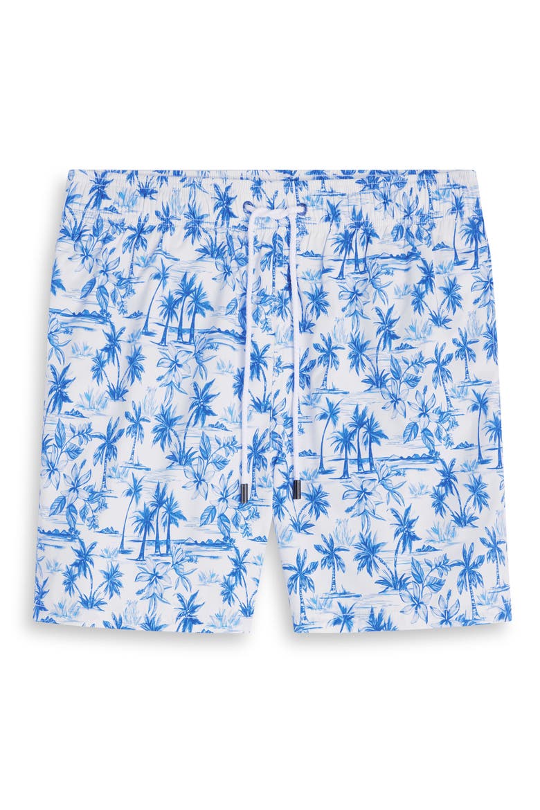 Kai Tropical Print Swim Trunks, Alternate, color, CLASSIC BLUE