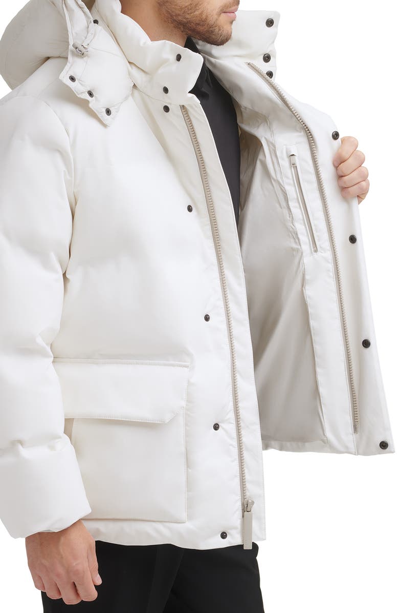 DKNY Hooded Puffer Jacket, Alternate, color, Ice