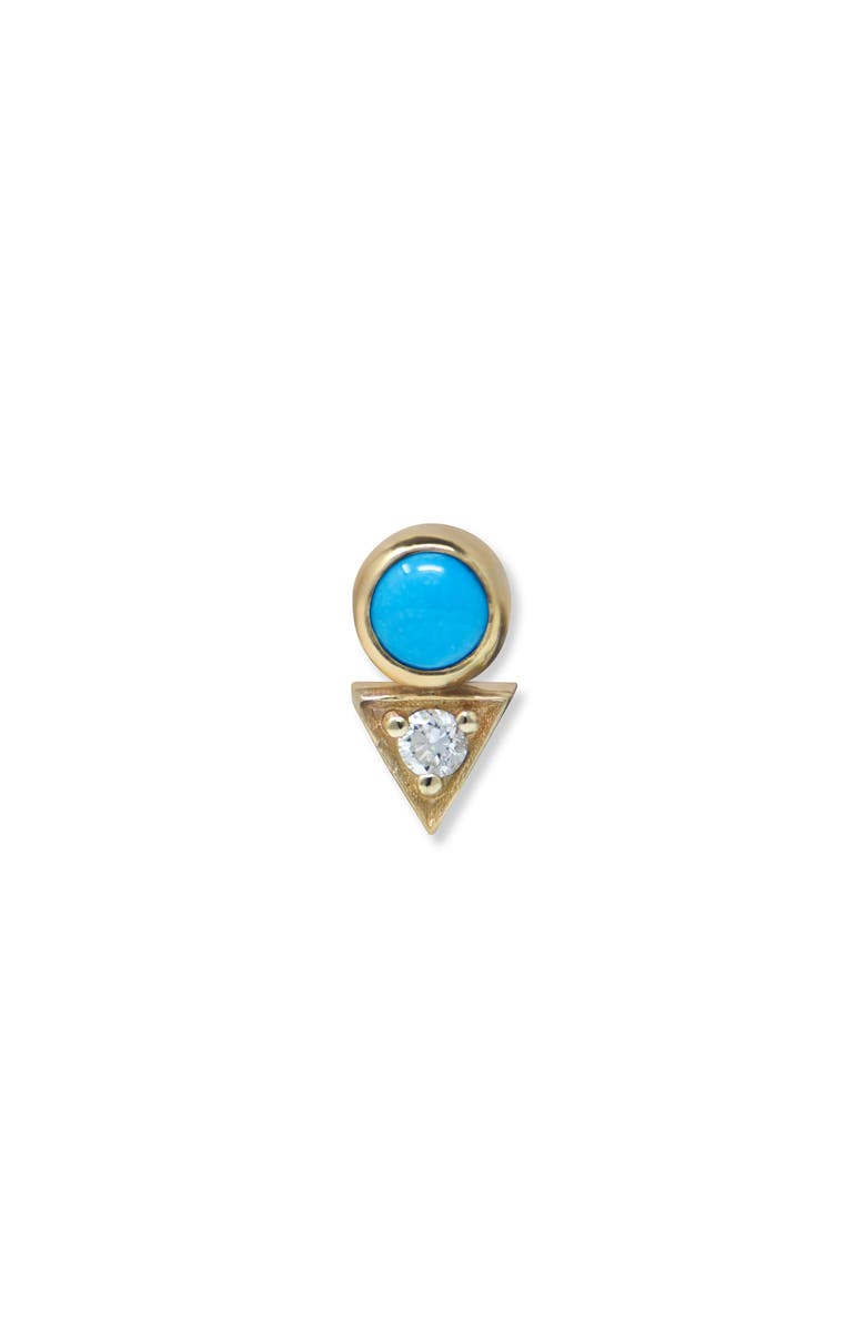 Anzie Cléo Deco Single Stud Earring, Main, color, Turquoise/ Aqua