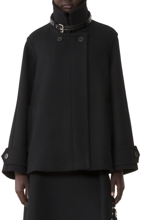 Short Wool Coat With Stand-Up Collar