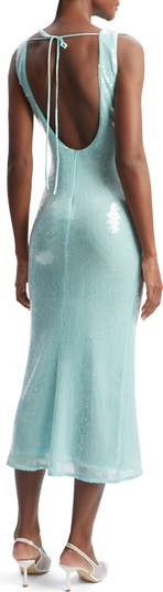 Isha Sequin Keyhole Cocktail Midi Dress