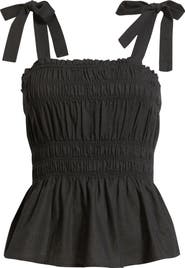 BP. Smocked Linen Blend Tank