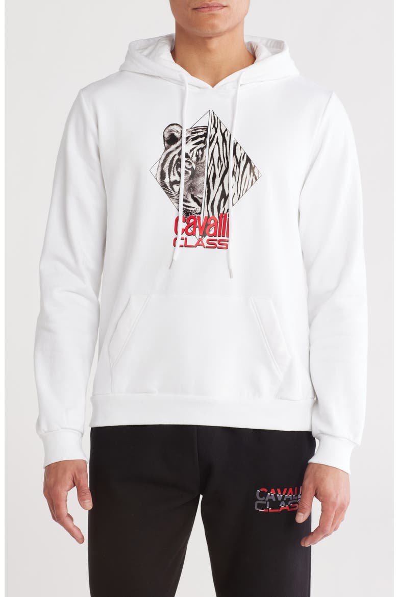 Cotton Tiger Graphic Hoodie, Main, color, WHITE