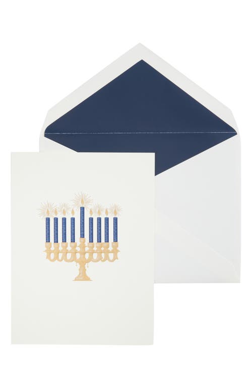 Crane Hanukkah Lights Set of 10 Greeting Cards in Blue/White  product