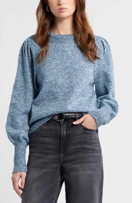 Treasure & Bond Marl Balloon Sleeve Crewneck Sweater