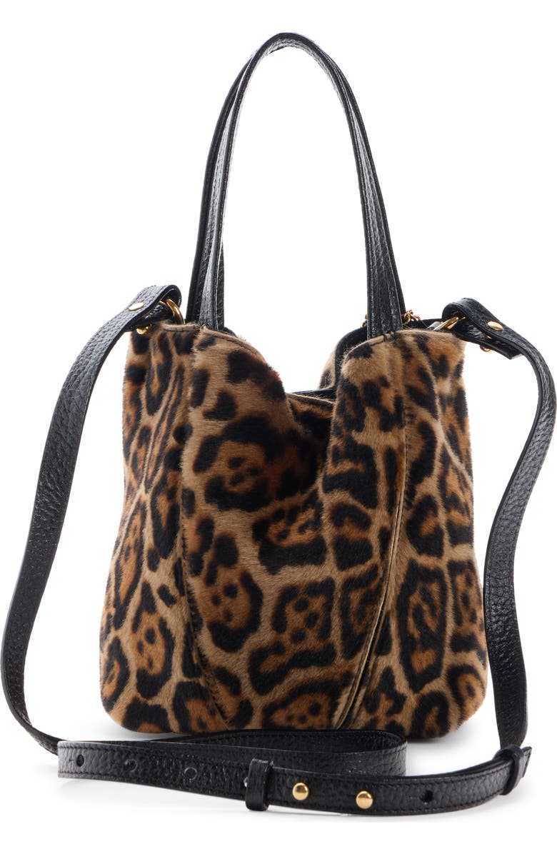 Chloé Small Spin Leopard Print Faux Fur Bag, Alternate, color,