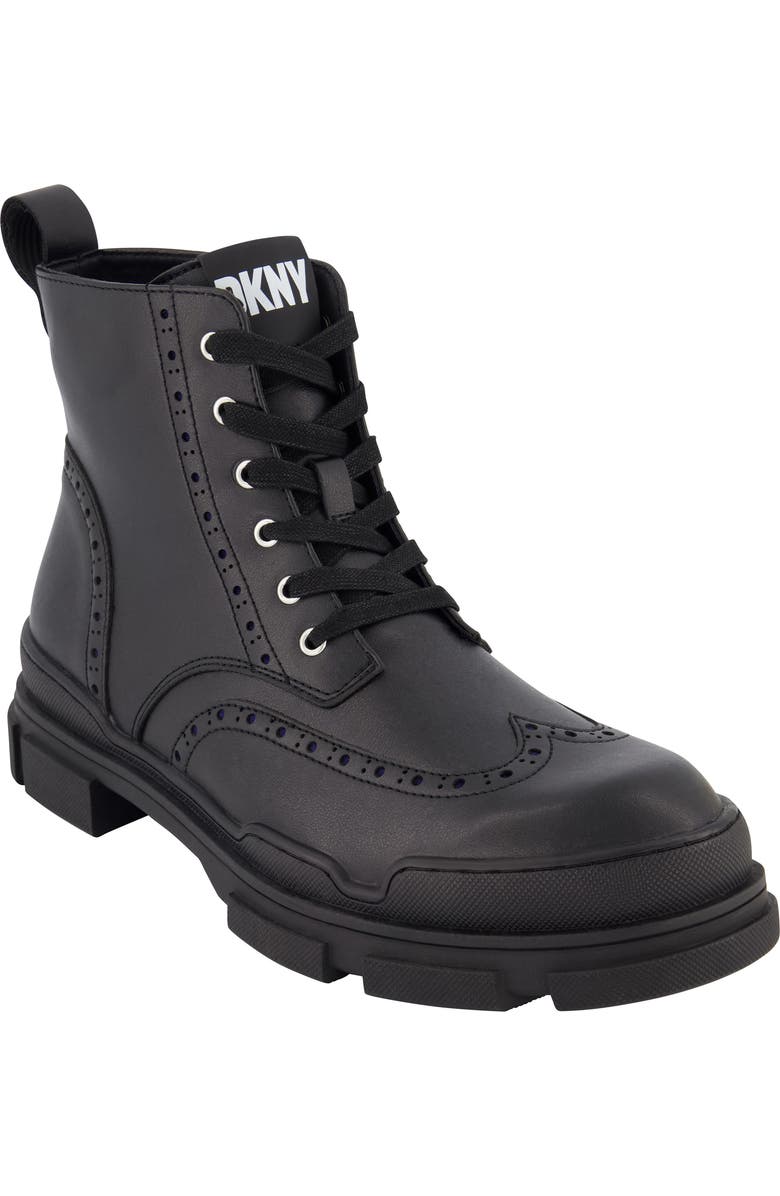 DKNY Wingtip Lug Boot, Main, color,