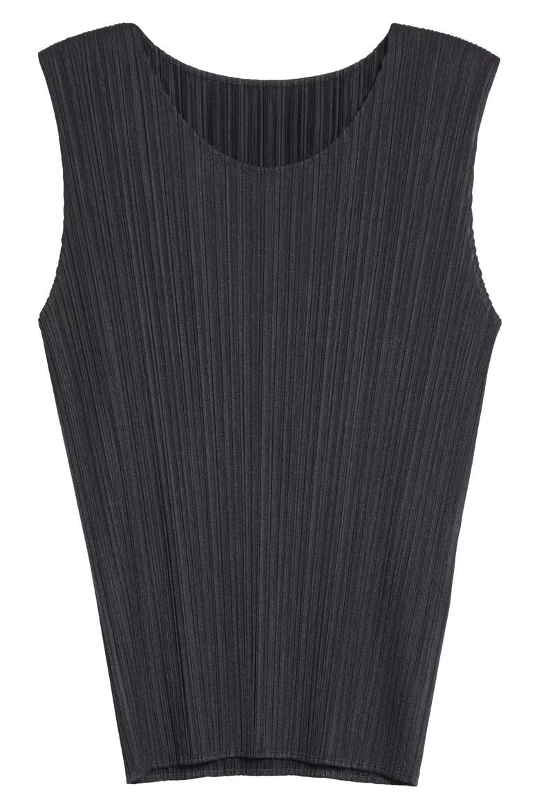 Basics Pleated Sleeveless Top, Alternate, color, BLACK