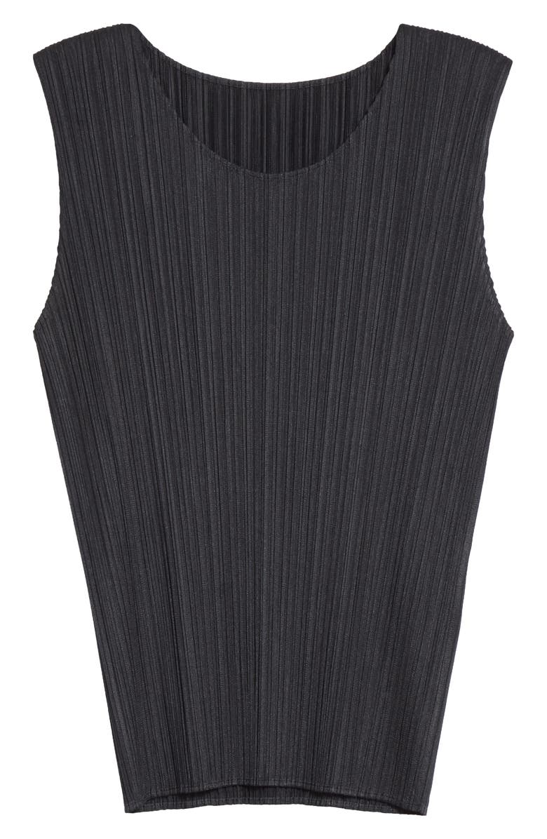 Pleats Please Issey Miyake Basics Pleated Sleeveless Top, Alternate, color, Black