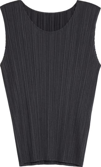 Pleats Please Issey Miyake Basics Pleated Sleeveless Top