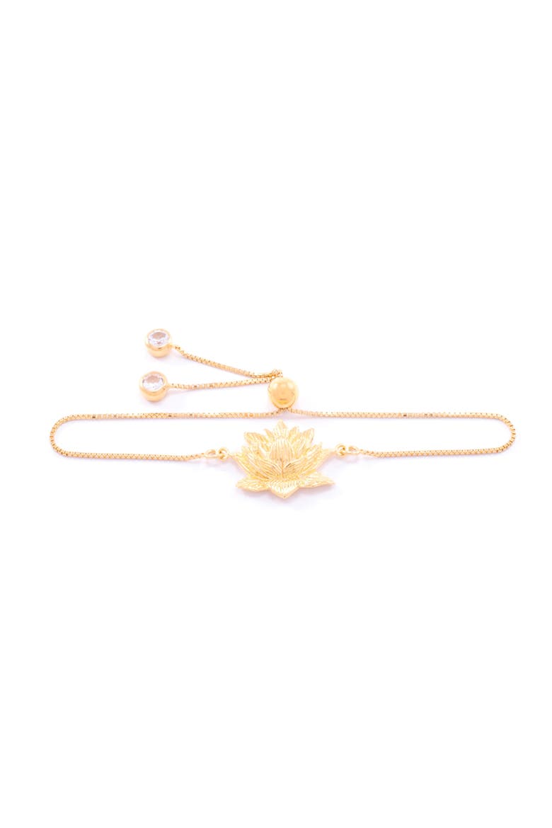 Awakened Lotus Adjustable Bracelet in 18k Gold, Alternate, color, Gold