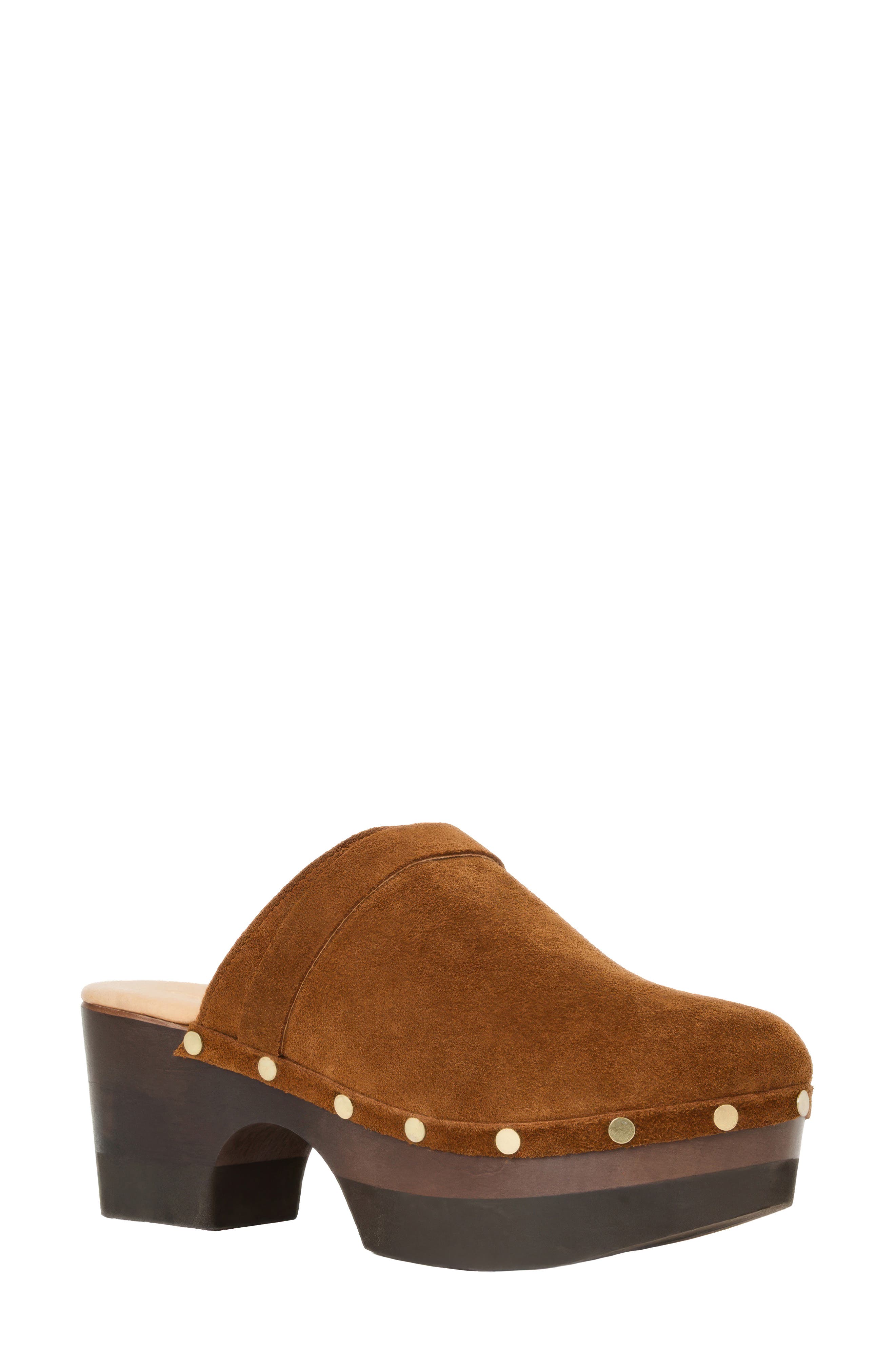 Olivia Clog, Main, color, COGNAC SUEDE