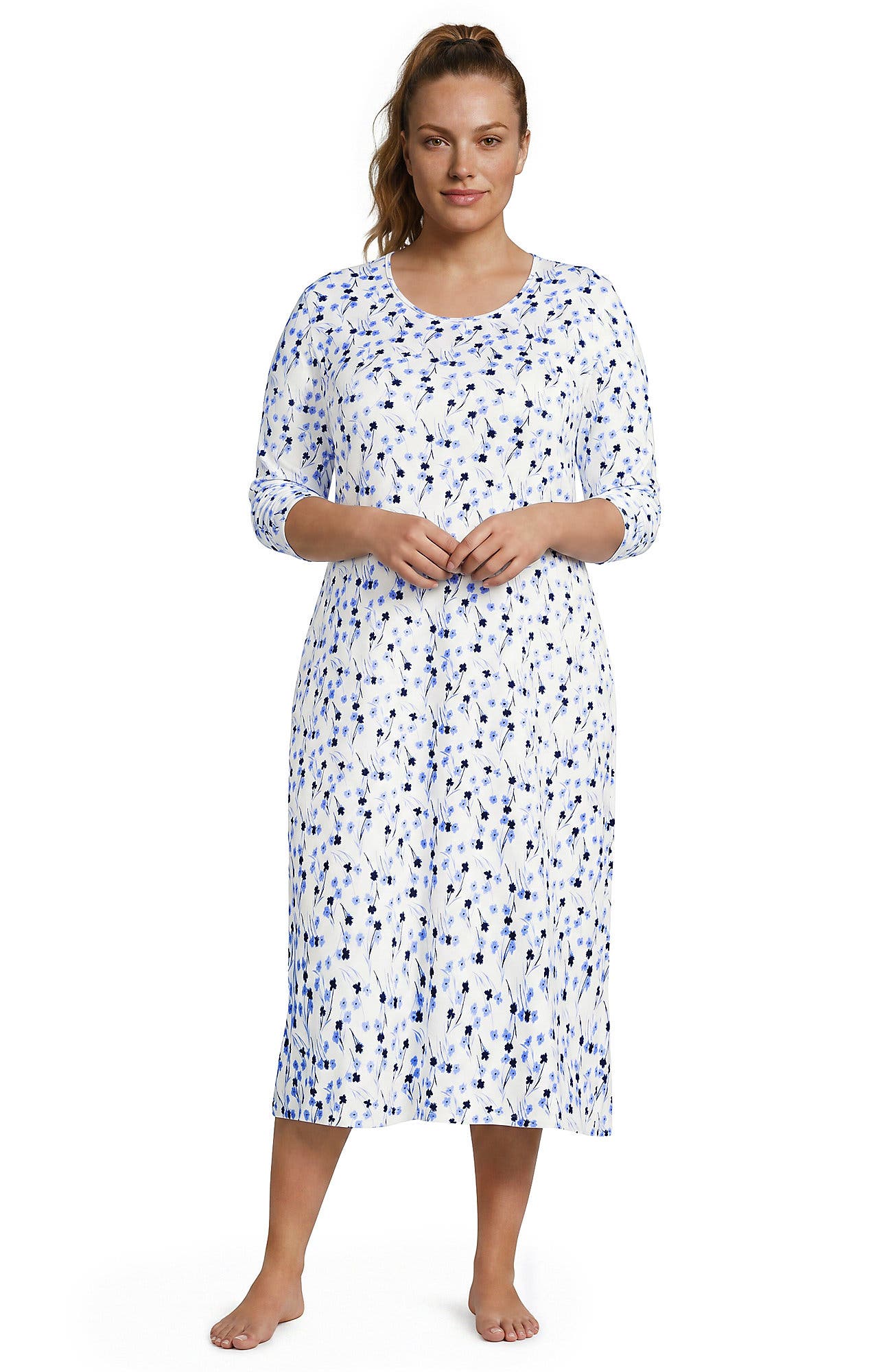 Ivory/Blue Sky Wispy Floral