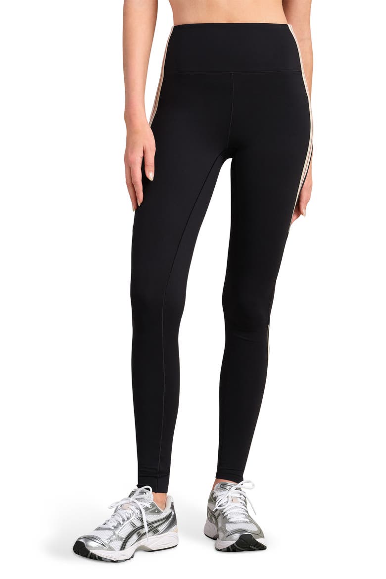 Retro Revive Side Stripe Leggings, Main, color, PURE BLACK