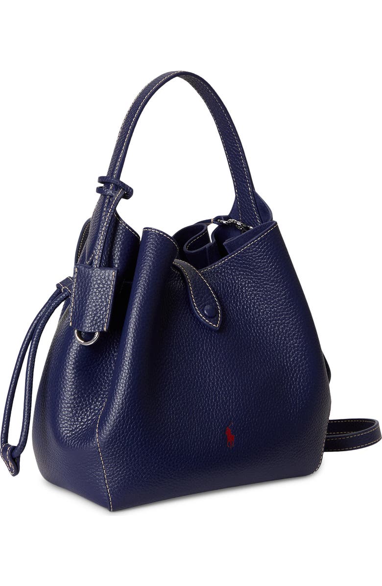 Polo Ralph Lauren Small Polo Play Pebble Leather Crossbody Tote, Main, color, Ink