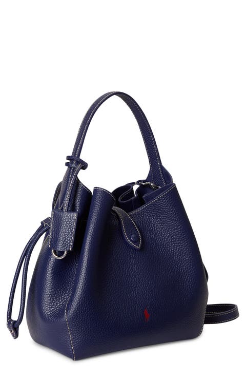 Small Polo Play Pebble Leather Crossbody Tote