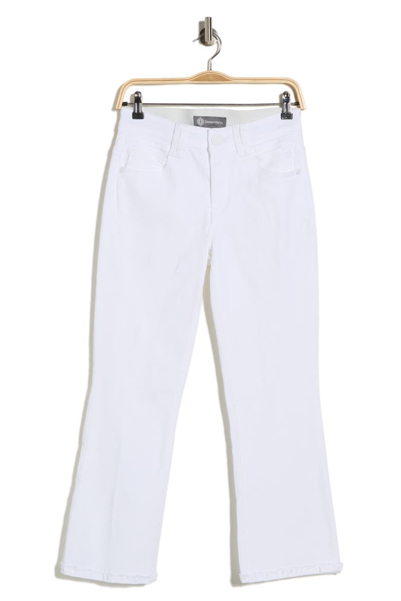 Scallop Fray Hem Crop Flare Leg Jeans, Alternate, color, OPTIC WHITE