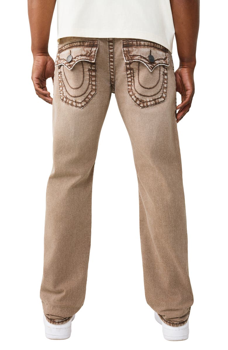 True Religion Ricky Super T Jimmy Flap Straight Jeans, Alternate, color, Overgrown Tan Wash