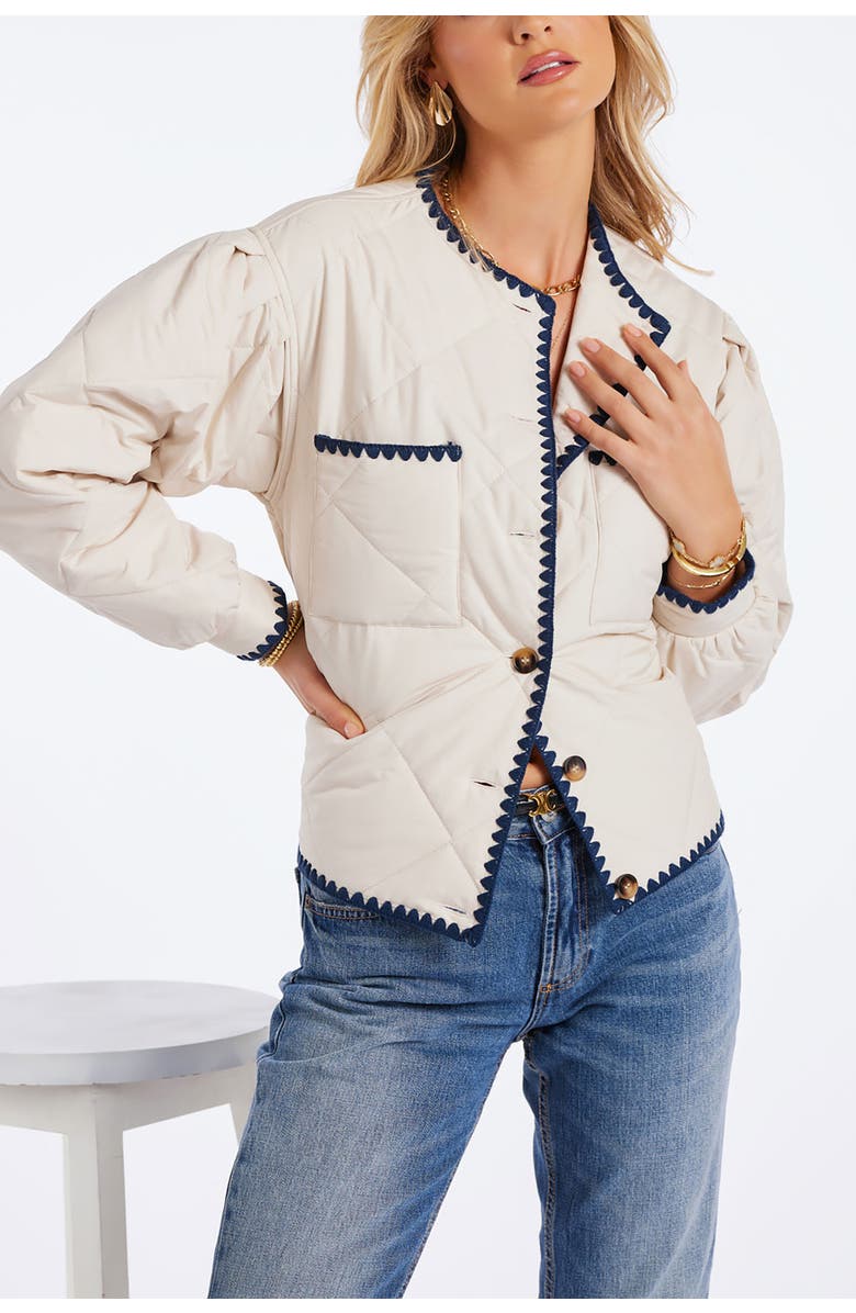 Bishop + Young Brooklyn Whipstitch Quilted Jacket, Main, color, Ivory
