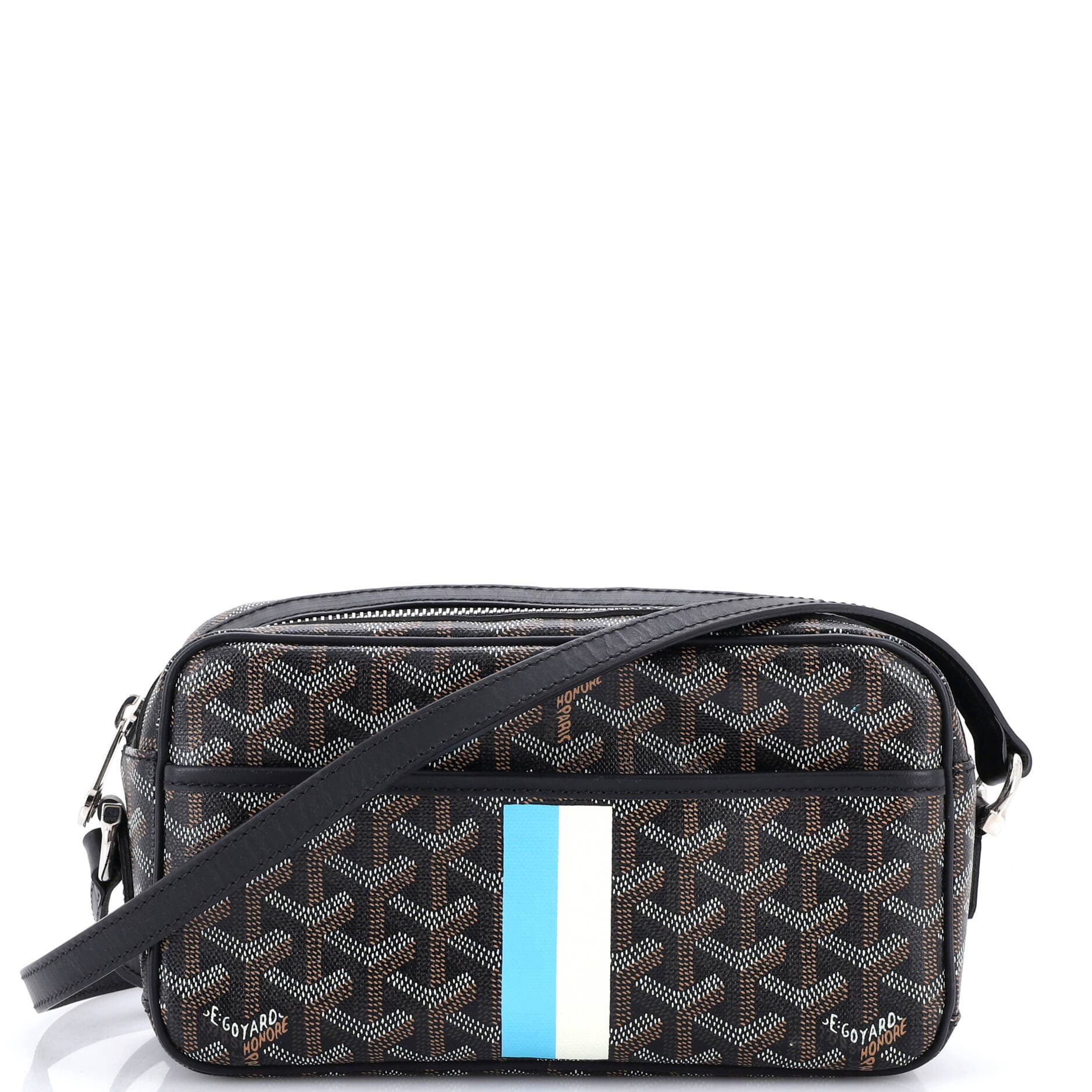 Pre-Owned Goyard Cap Vert Bag Printed Coated Canvas, Main, color, Black