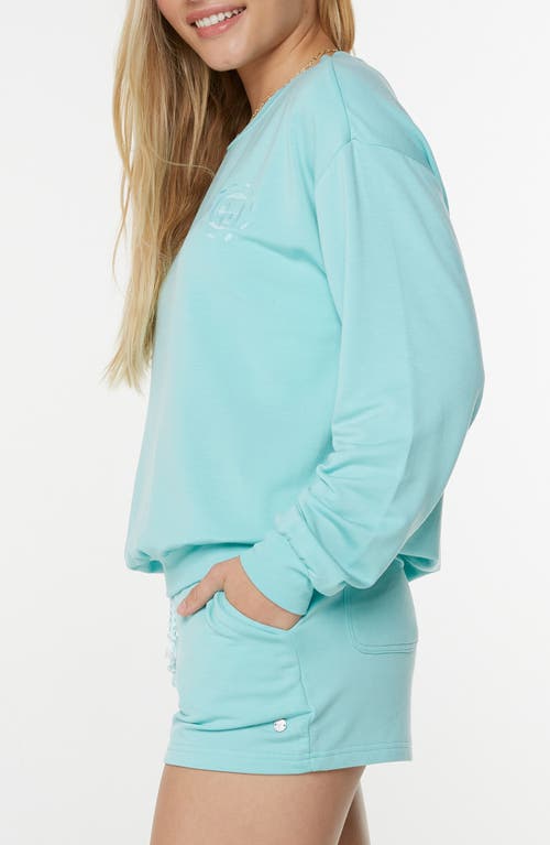 Roxy Surfing By Moonlight Embroidered Graphic Sweatshirt In Blue