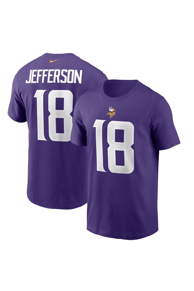 Men's Nike Justin Jefferson Purple Minnesota Vikings Player Name & Number T-Shirt, Main, color, Purple
